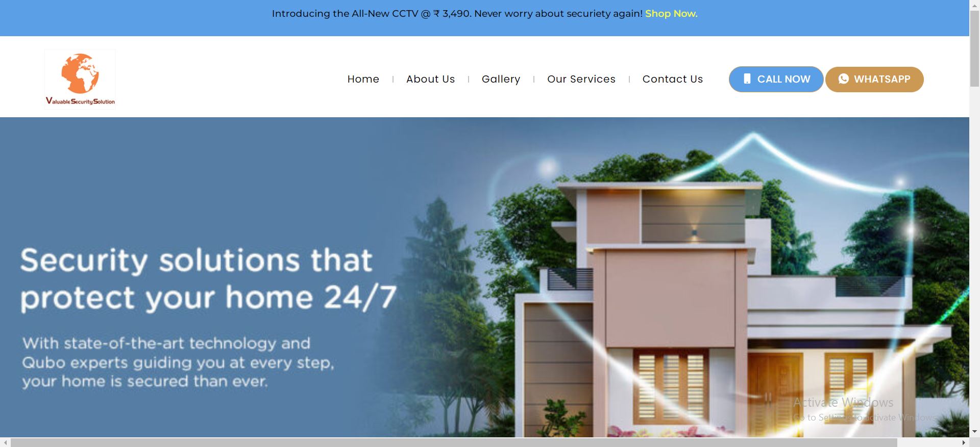Valuable CCTV Solutions Website developed by Yaseen Pasha